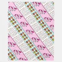 Unicorn, Cupcakes and Sprinkles Cute pink girl's Fleece Blanket