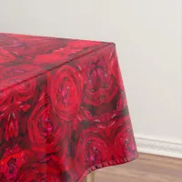 Red rose blossoms with dewdrops - photograpy tablecloth