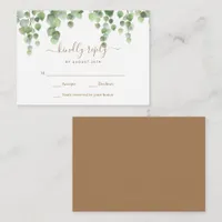Budget Greenery Leaves Botanical Wedding RSVP  Note Card