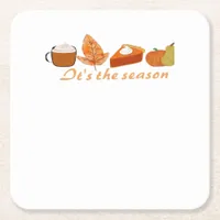 The First Day Of Fall Hello Fall Square Paper Coaster