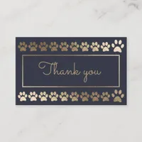 Navy Gold Paw Print Dog Walker Loyalty Card