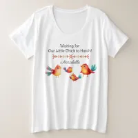 Bird-Themed Baby Shower Cute Watercolor Plus Size T-Shirt