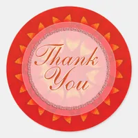 Thank You Orange Petals Stickers