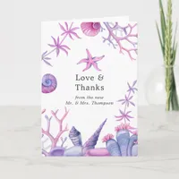 Watercolor Under the Sea Wedding Photo Thank You Card