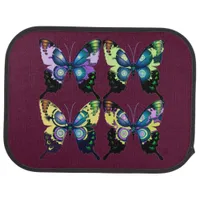 Aqua, Pink, and Yellow -  Elegant Butterflies Car Mat