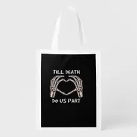Unisex Til Death Do Us Part, Bride To Be, Bones, M Grocery Bag