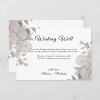 Blush Pink Gray Rose Floral Wedding Wishing Well Enclosure Card