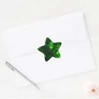 Snowflakes with Green Background Star Sticker