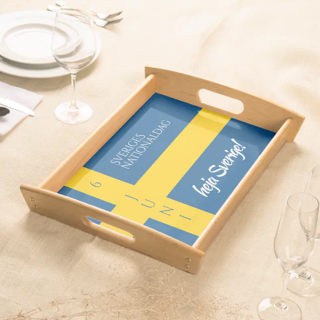 Sveriges Nationaldag Swedish National Day Flag Serving Tray