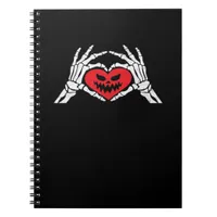 Skeleton Hands A Heart Spooky Halloween Notebook