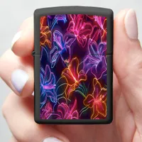 Dazzling Neon Floral Wonderland Zippo Lighter