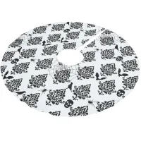 Gothic Damask Pattern Spiders Skulls Bats Brushed Polyester Tree Skirt