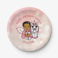 Personalized Happy Birthday Fairy and Unicorn Paper Plates