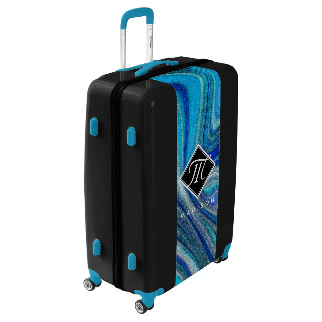 Elegant Aquamarine Paua Rainbow Shell Inspired Luggage