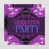 Royal Diva Purple Graduation Party Invitations