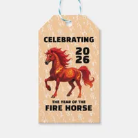 Stunning Chinese Year of the Fire Horse 2026 Gift Tags