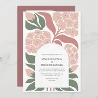 Rosewater Floral Modern Spring Wedding Invitation