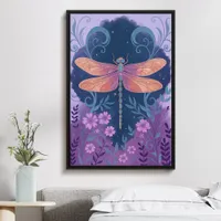  Title Magical Dragonfly Art Vibrant Floral Garden Poster