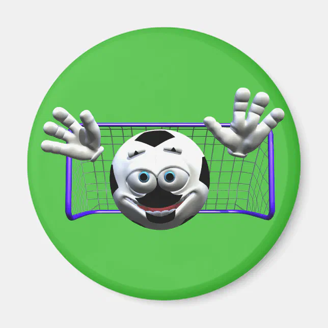 Funny Cartoon Soccer Ball Magnet