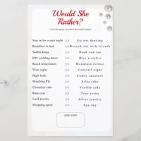 What Would She Choose? pearl Bridal Shower game