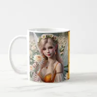 Beautiful November Fairy in Chrysanthemums Coffee Mug