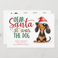 Funny Santa It Was Dog 2025 Calendar Christmas Holiday Card