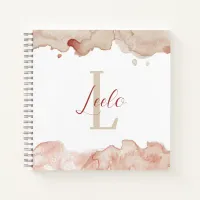 Pink Watercolor Pretty Personalized Sketch Notebook