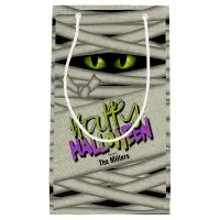 Mummy Eyes Halloween Green ID685 Small Gift Bag