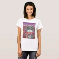 Scholarly Magical Potions Cat Folk Art  T-Shirt