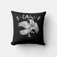 F-Caw-F Raven Retro Classic Throw Pillow