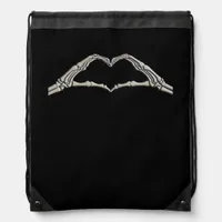 Bone Hands Heart Active Modern Aesthetic Drawstring Bag