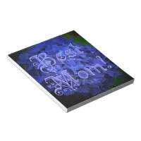 Best Mom with Blue Flower Background Notepad