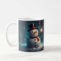 Whimsical Snowman Christmas Artwork Coffee Mug