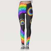 Rainbow Glitter Pride LGBT be your true colors Leggings