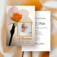 White Daffodil Flower Spring Death Anniversary Invitation