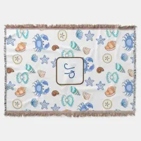 Personalized Seaside Beach Themed Boy's  Throw Blanket