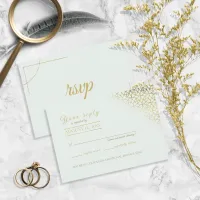 Geometric Wedding RSVP Gold/Mint ID477