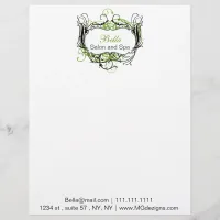 green black and white Chic Business letterheads Letterhead