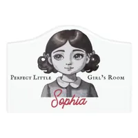 Little Perfect Girl of The Last Century watercolor Door Sign