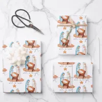 Nativity Scene All Is Calm Script Christmas Wrapping Paper Sheets