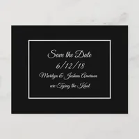 Black and White Wedding Save the Date Postcards