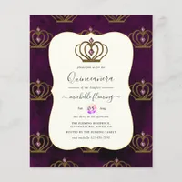 Old Gold Elegance Quinceañera Flyer