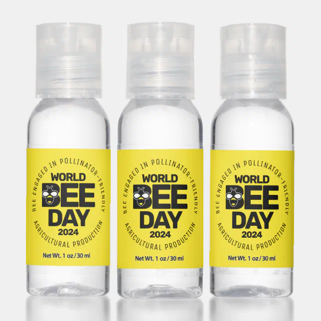 World Bee Day Yellow Black Pollinator Hand Sanitizer