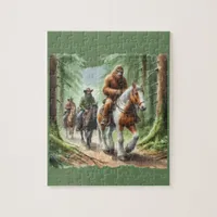 Sasquatch on a group trail ride jigsaw puzzle