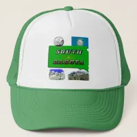 South Dakota Map, Photo Text, Faux Quarter Trucker Hat