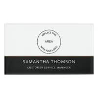 Employee Name Job Title Logo Black White Name Tag