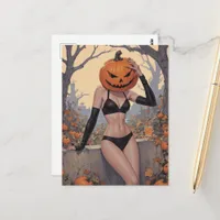 Sexy Halloween Pin Up Woman Postcard