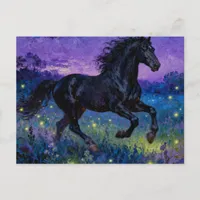 Fantasy Black Horse Postcard