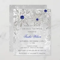 Budget Blue Snowflake Bridal Shower Invitation