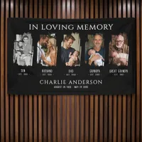 Life Milestones 5-Photo Collage Funeral/Memorial Banner